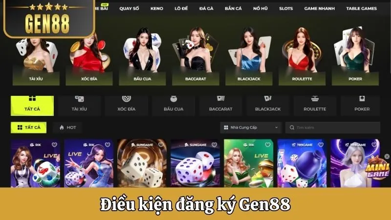 Điều kiện đăng ký Gen88