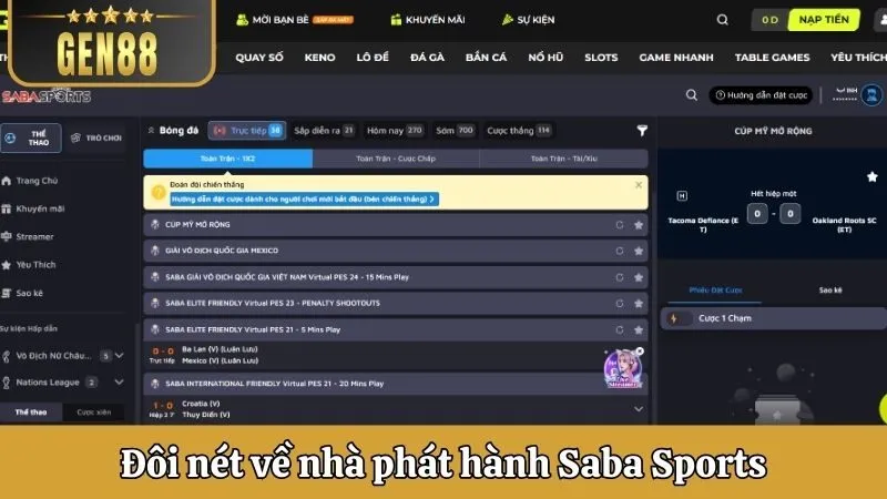 Đôi nét về nhà phát hành Saba Sports