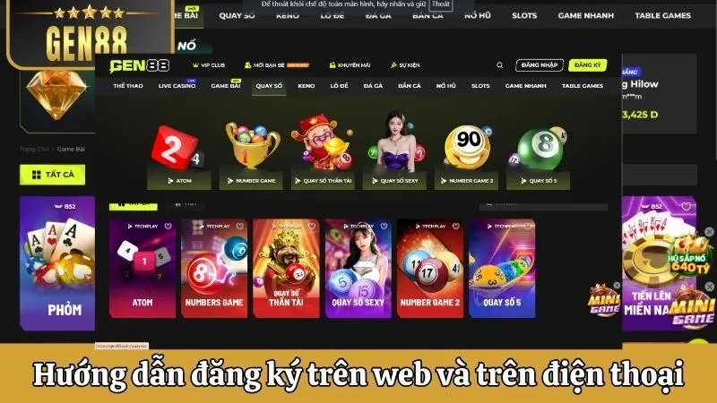Hướng dẫn đăng ký trên web và trên điện thoại