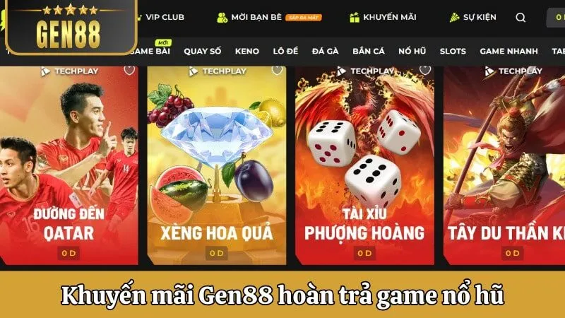 Khuyến mãi Gen88 hoàn trả sản phẩm nổ hũ