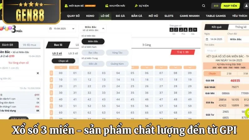 Xổ số 3 miền - sản phẩm chất lượng đến từ GPI